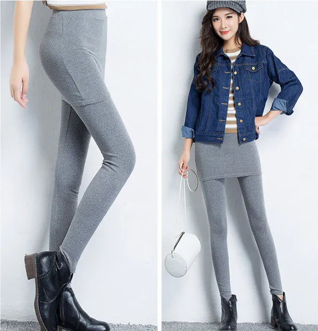 Leggings femme mélange de coton agréable ; pour affronter le froid