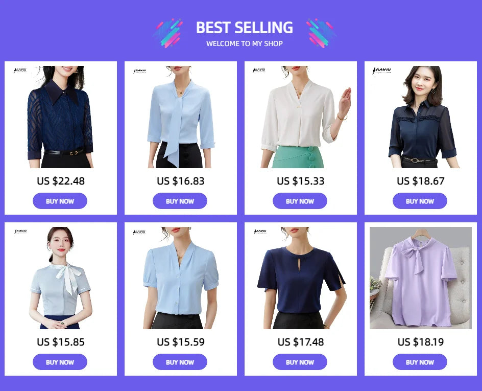 NAVIU Elegant Women Ruffles Shirt New Summer Temperament Short Sleeve Slim Chiffon Blouses Office Ladies Work Tops