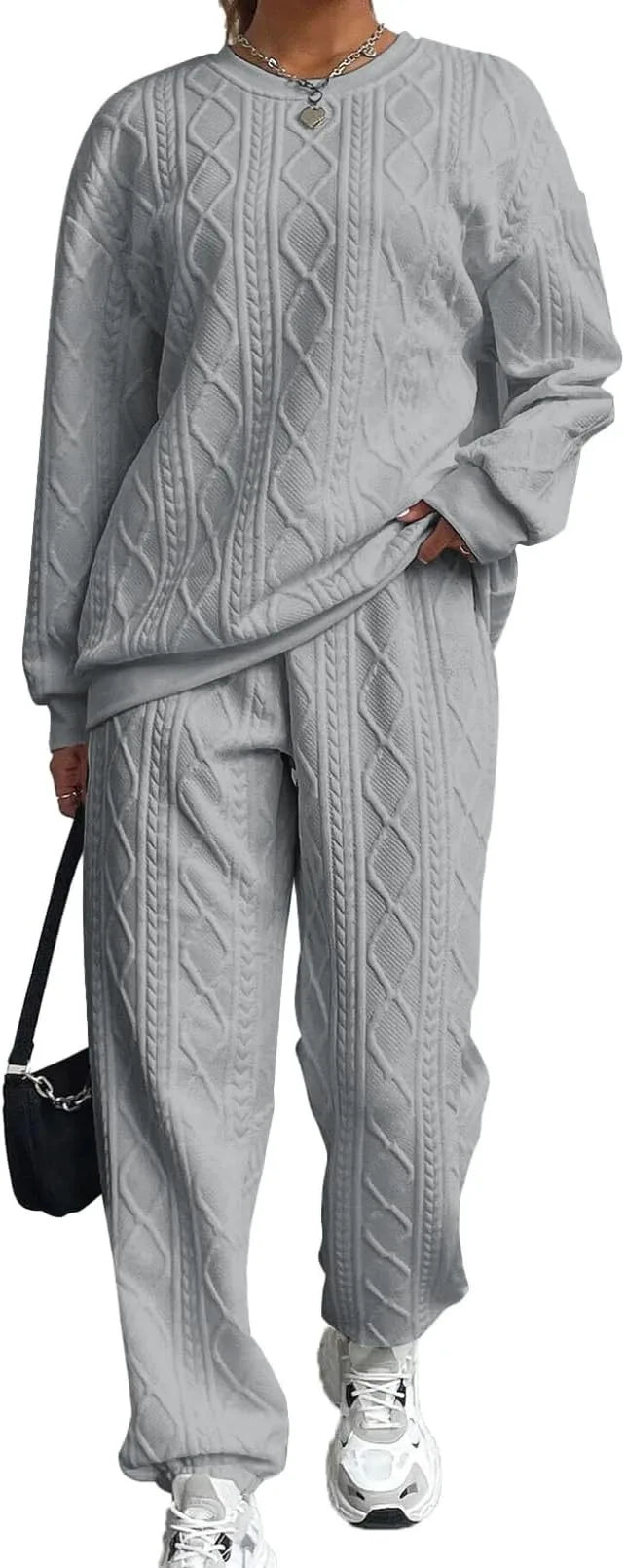 Casual Two Piece Sets Womens Sweatshirt Outifits Streetwear Autumn Winter New Long Sleeved Round Neck Hoodie And Y2k Pants Suit