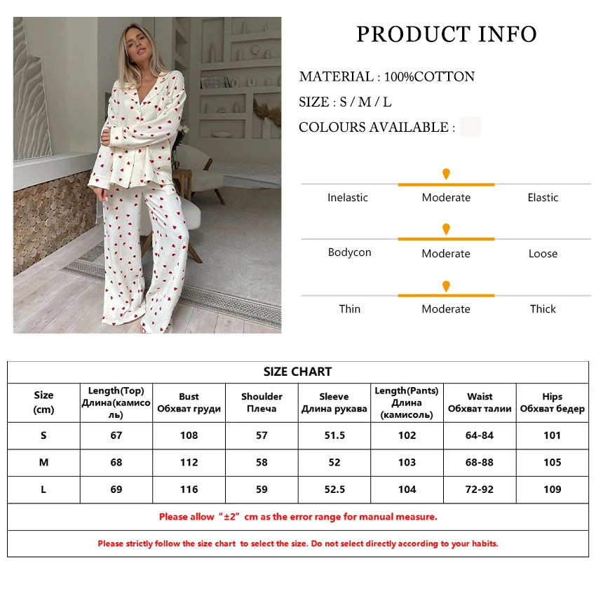 Marthaqiqi Loose Ladies Sleepwear Suit Sexy Turn-Down Collar Nightwear Long Sleeve Nightgowns Pants Printing Female Pajamas Set