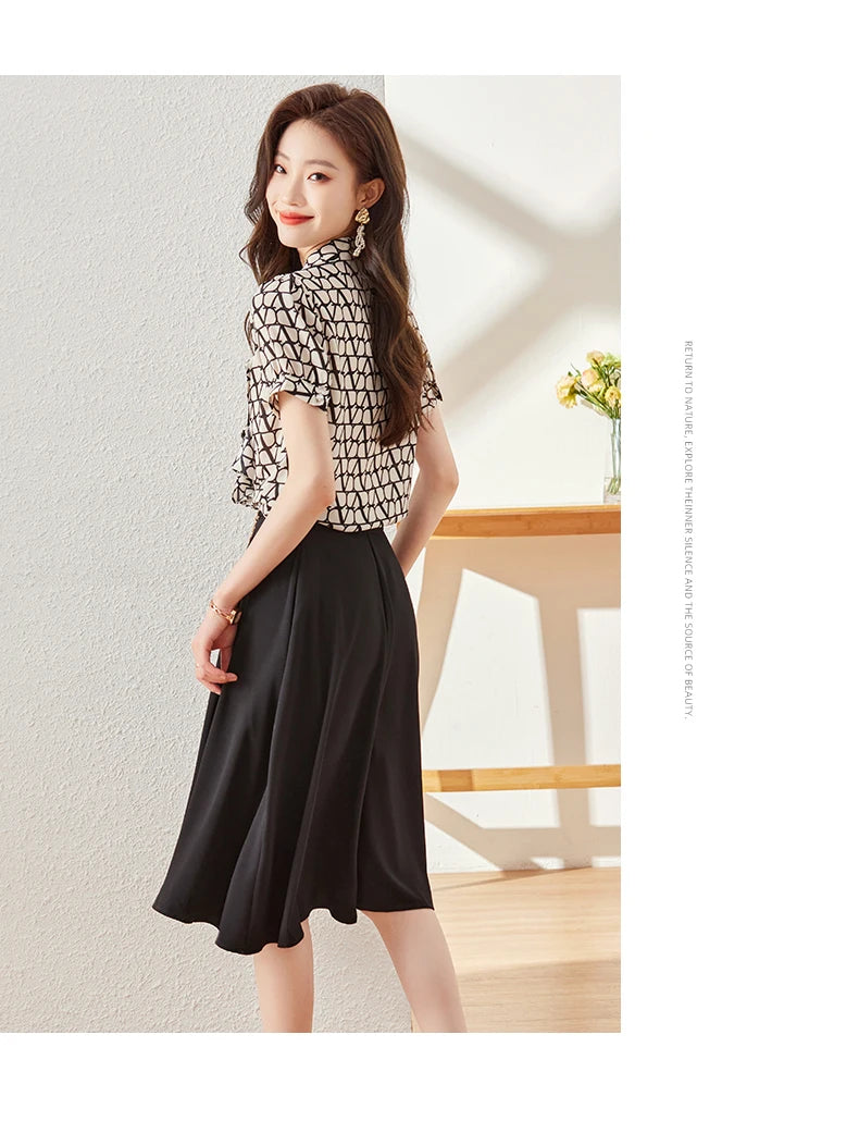 NAVIU Elegant Women Ruffles Shirt New Summer Temperament Short Sleeve Slim Chiffon Blouses Office Ladies Work Tops