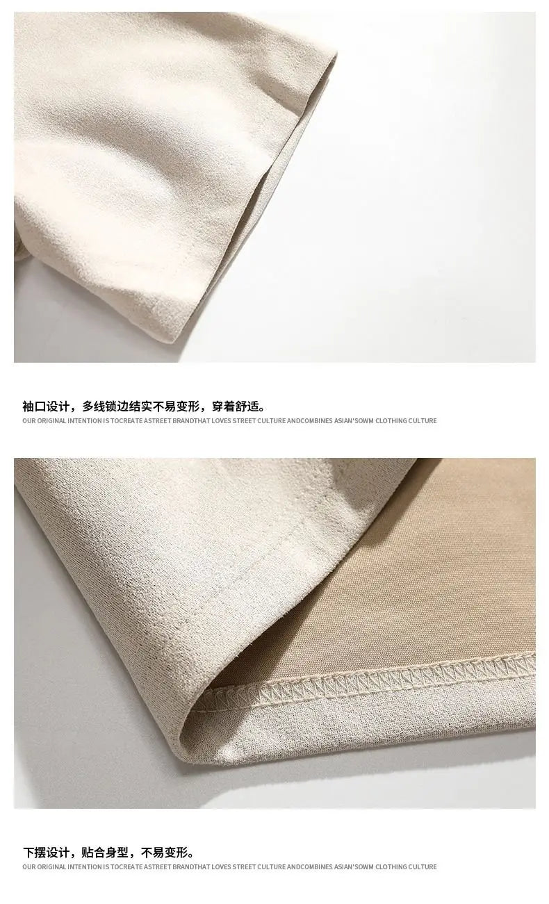Fashionable Suede Long Sleeved Shirt with Round Neck Pullover and Loose Base Top for Male and Female Students