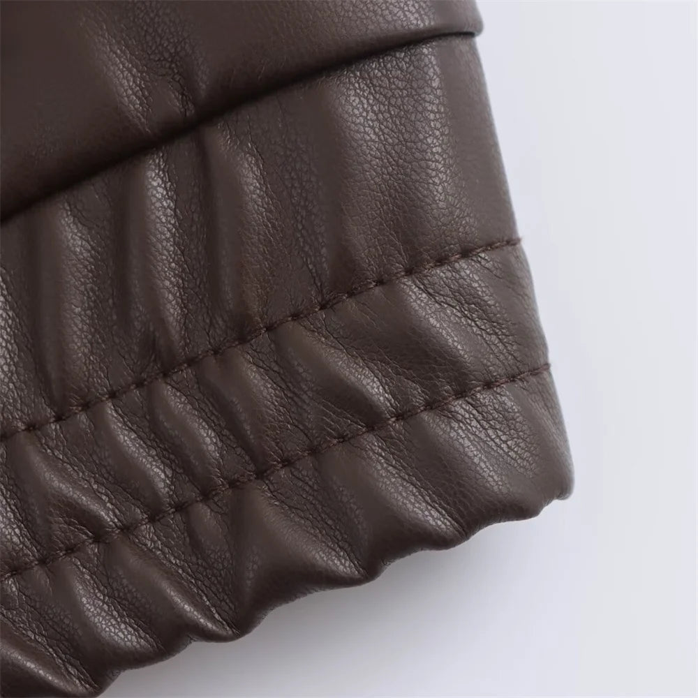 Blouson tendance en simili cuire - Style décontracté et élégant