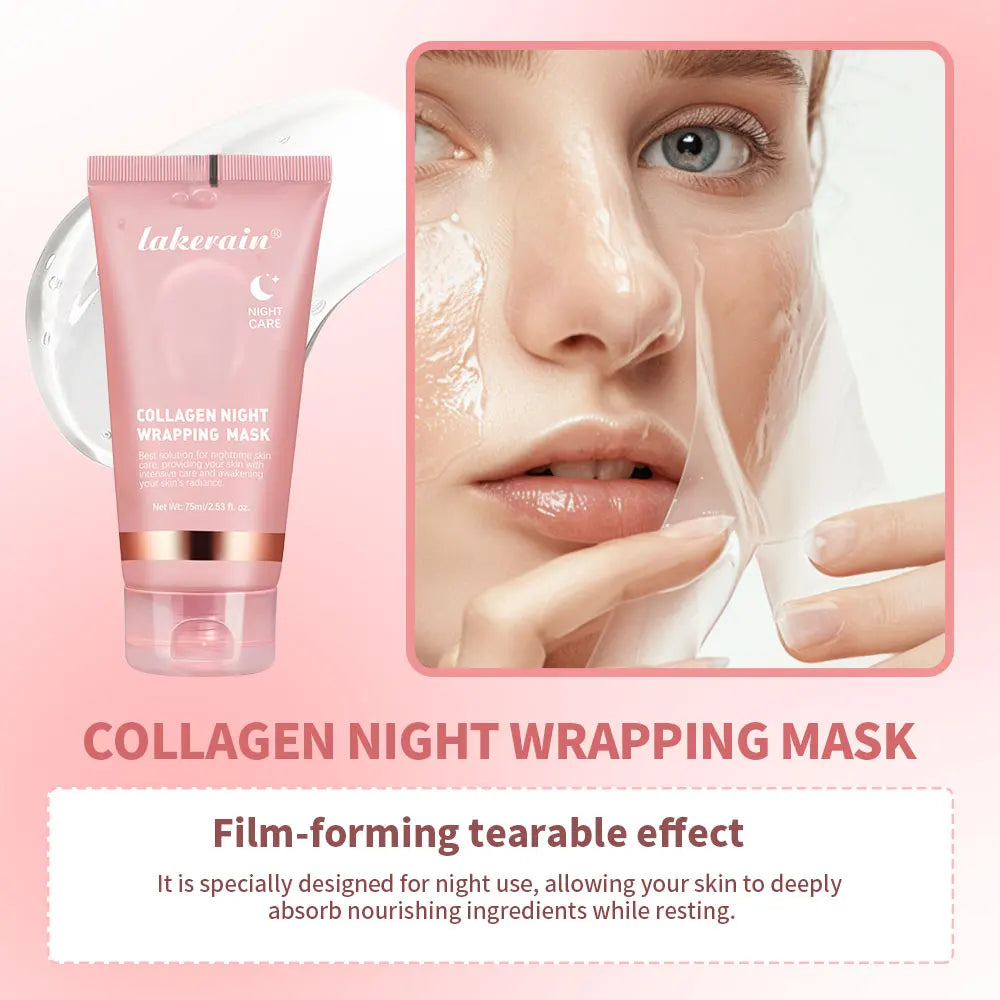 Masque Peel off au collagène 75ml, masque de nuit enveloppant raffermissant a la boue.