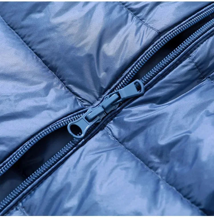 Plus Size Women's Autumn and Winter New Lightweight Down Jacket Women's Mid-length Korean-style Hooded Light Jacket Large Size