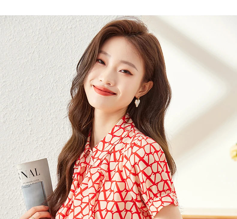 NAVIU Elegant Women Ruffles Shirt New Summer Temperament Short Sleeve Slim Chiffon Blouses Office Ladies Work Tops