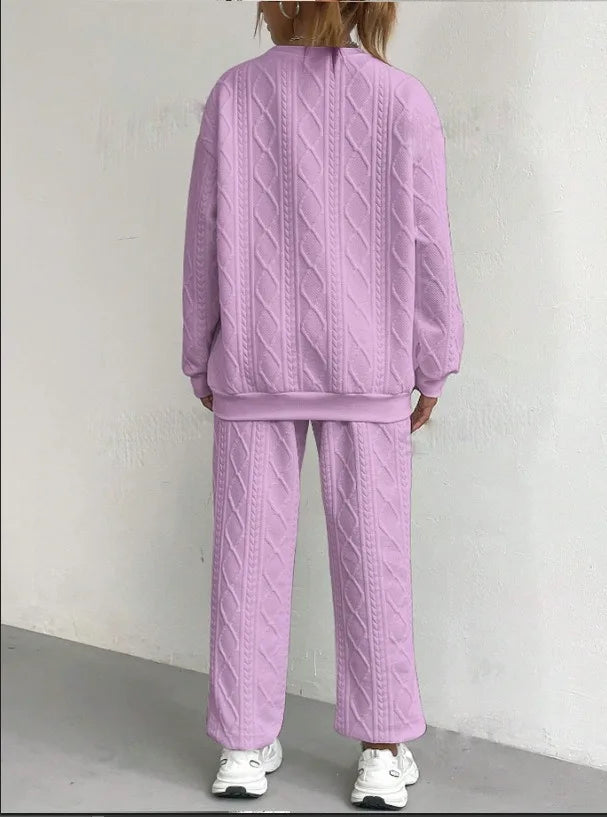 Casual Two Piece Sets Womens Sweatshirt Outifits Streetwear Autumn Winter New Long Sleeved Round Neck Hoodie And Y2k Pants Suit