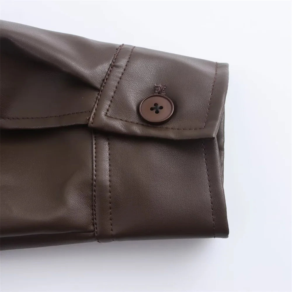 Blouson tendance en simili cuire - Style décontracté et élégant