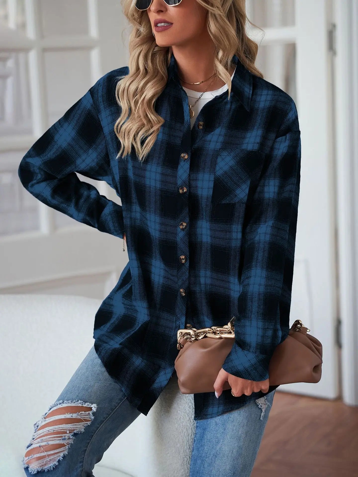 Chemise Femme Se porte parfaitement avec un Jean Idéal pour un effet décontracté Tout en restant tendance
