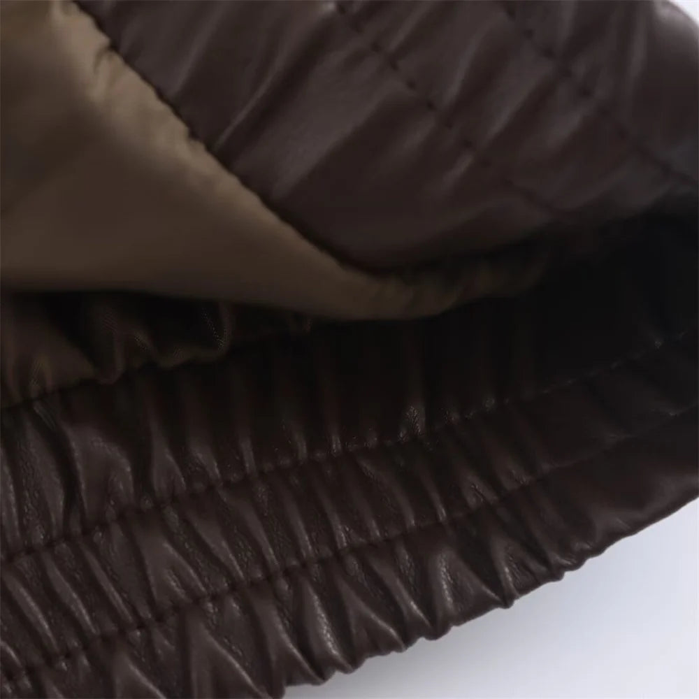 Blouson tendance en simili cuire - Style décontracté et élégant