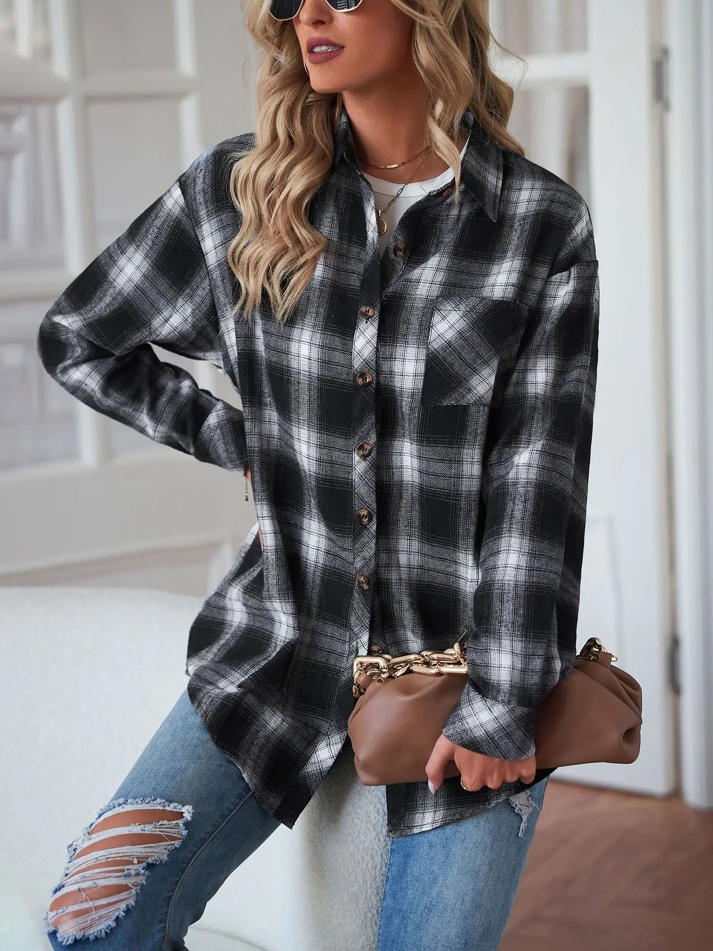 Chemise Femme Se porte parfaitement avec un Jean Idéal pour un effet décontracté Tout en restant tendance